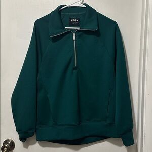 NWT YPB Your Personal Best Neoknit 1/4 Zip Pullover Emerald Green Abercrombie